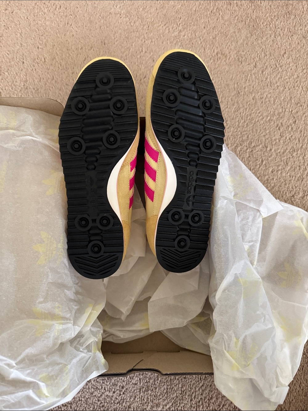 adidas Yellow and Pink SL 72 Retro Sneakers - Picture 6 of 9